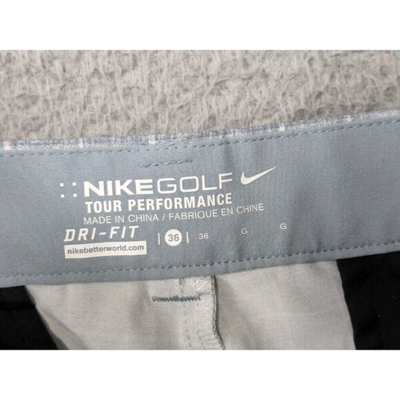 Nike Golf Tour Performance Shorts Mens 36 Gray Windowpane Pattern Check Grid - Picture 3 of 14